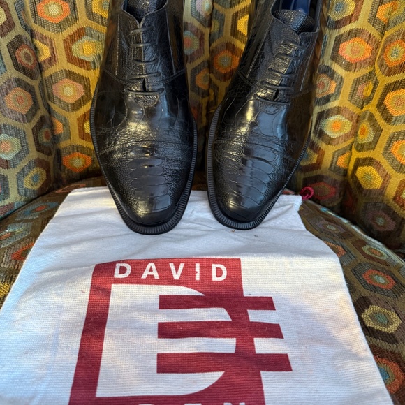 David Eden ostrich leg black "SALOMON" men's 9 Vero Cuoio - Picture 16 of 16